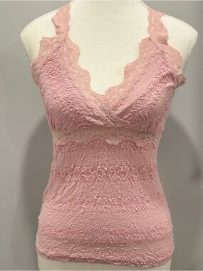 RARE Vtg Rave Cami Tank top Sz L Stretch Floral Lace Y2K Coquette
Party Rave
